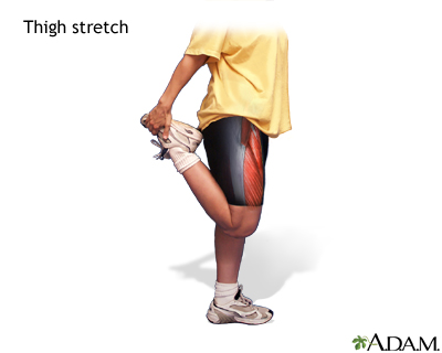 Thigh stretch - Illustration Thumbnail                      